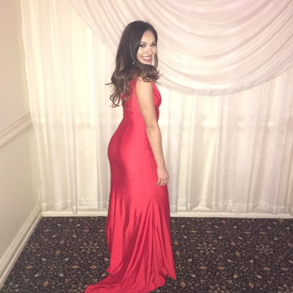 Red formal dress